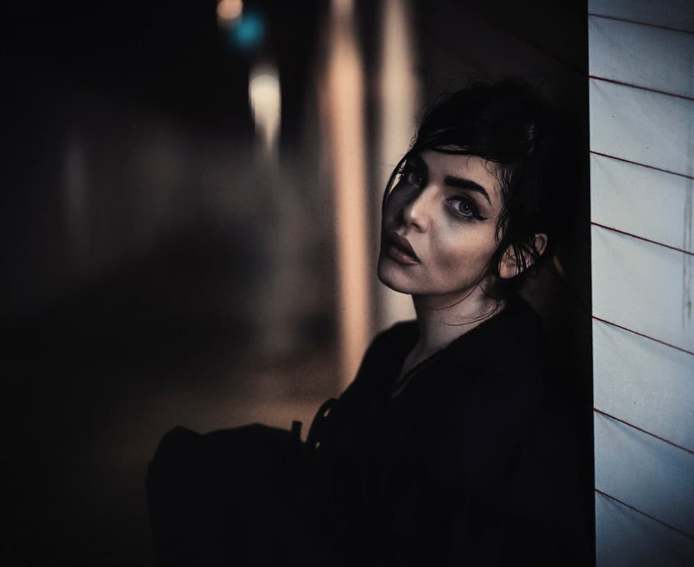 Mysterious Urban Woman by Yuri Shepelev — canvas wall art