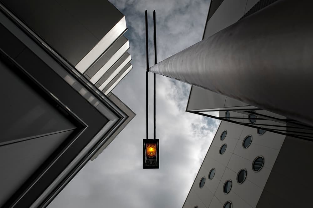 Geometric City Glow by Wim Schuurmans — canvas wall art