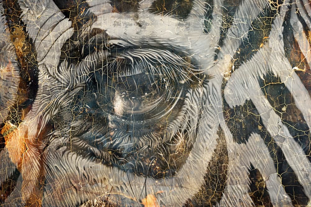 Textured Zebra Eye by Rafal Kulik — canvas wall art