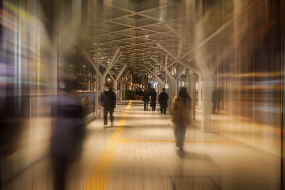People In Urban Motion by Kenta Tamura — canvas wall art