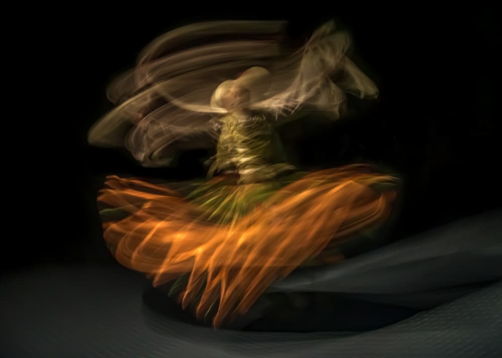Golden Spinning Dance by Ahmed Kassem — canvas wall art