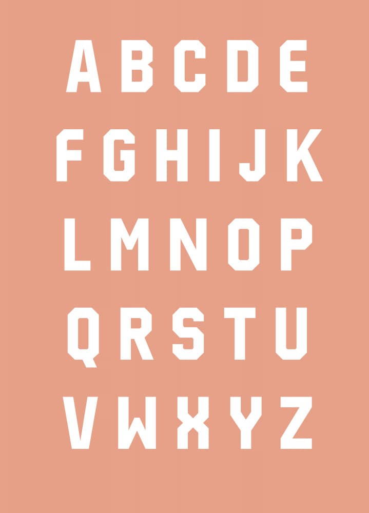 Classic Alphabet Peach by kathrinmay — canvas wall art
