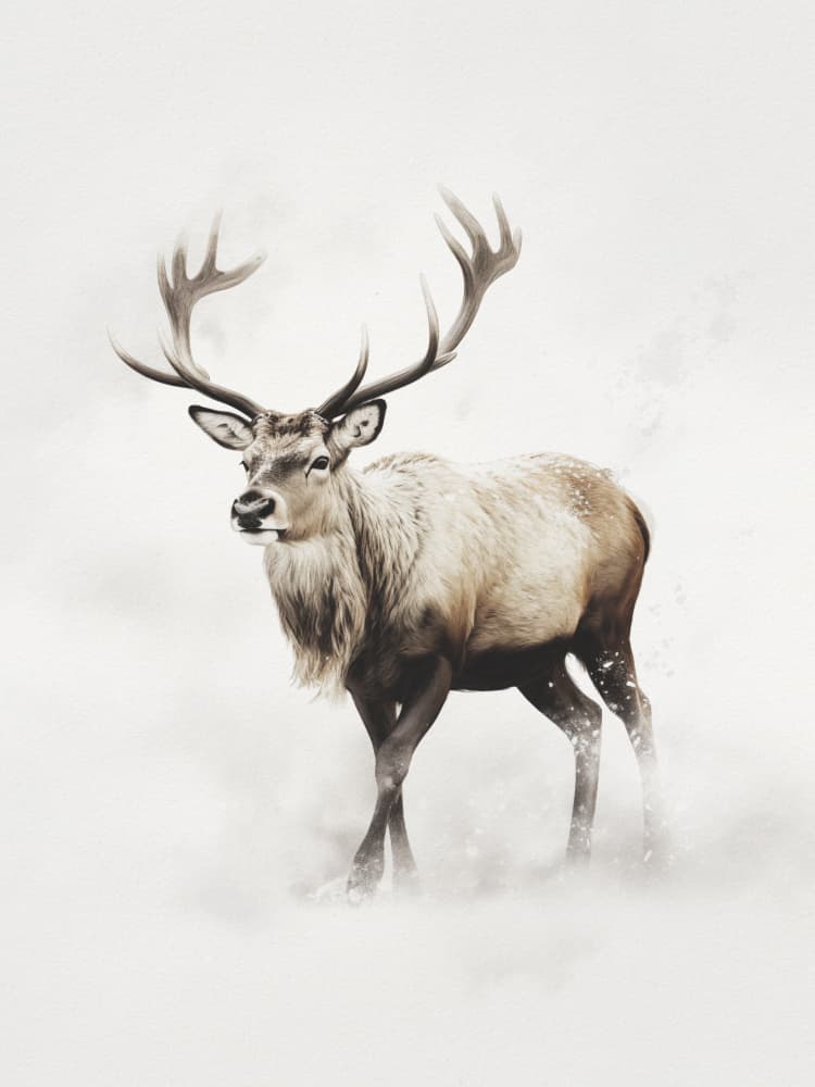 Majestic Winter Stag by Andreas Magnusson — canvas wall art