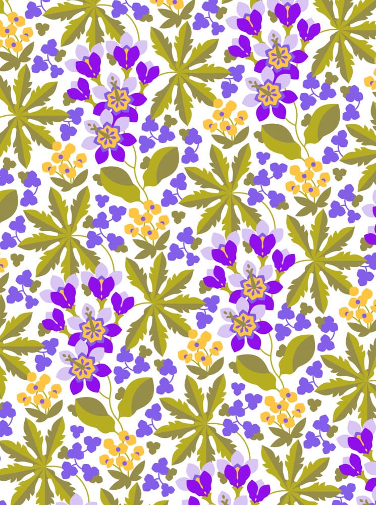 Purple Bloom Pattern by Tetiana Kava Illustration — canvas wall art