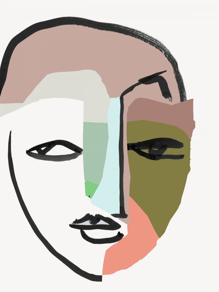 Abstract Modern Face by cartissi — canvas wall art