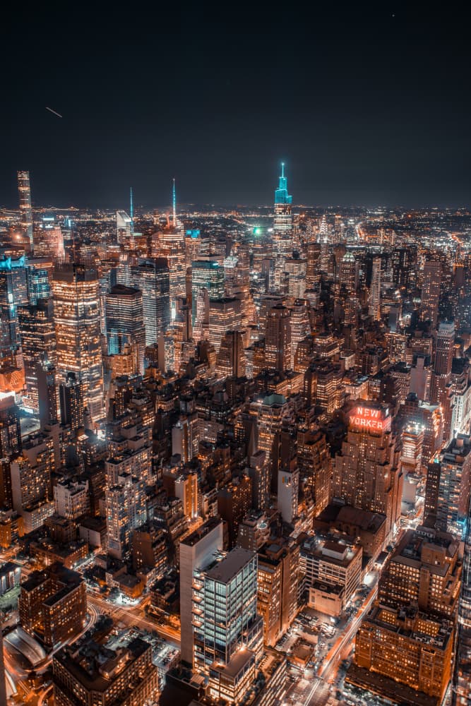Metropolitan Night Lights by Feijia Yu — canvas wall art