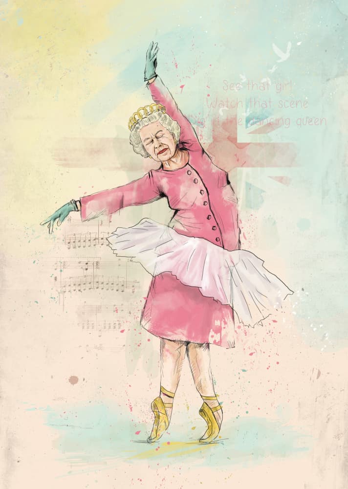 Playful Queen Ballerina by Balazs Solti — canvas wall art