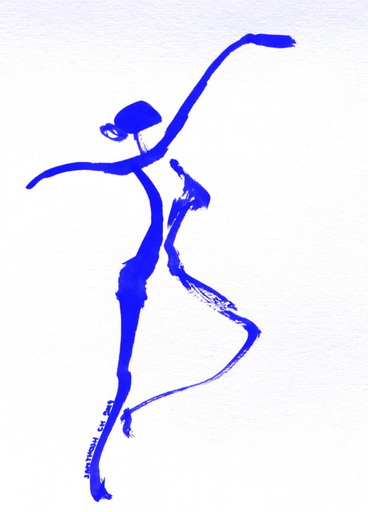 Blue Dancer Movement by Santhosh ch — canvas wall art