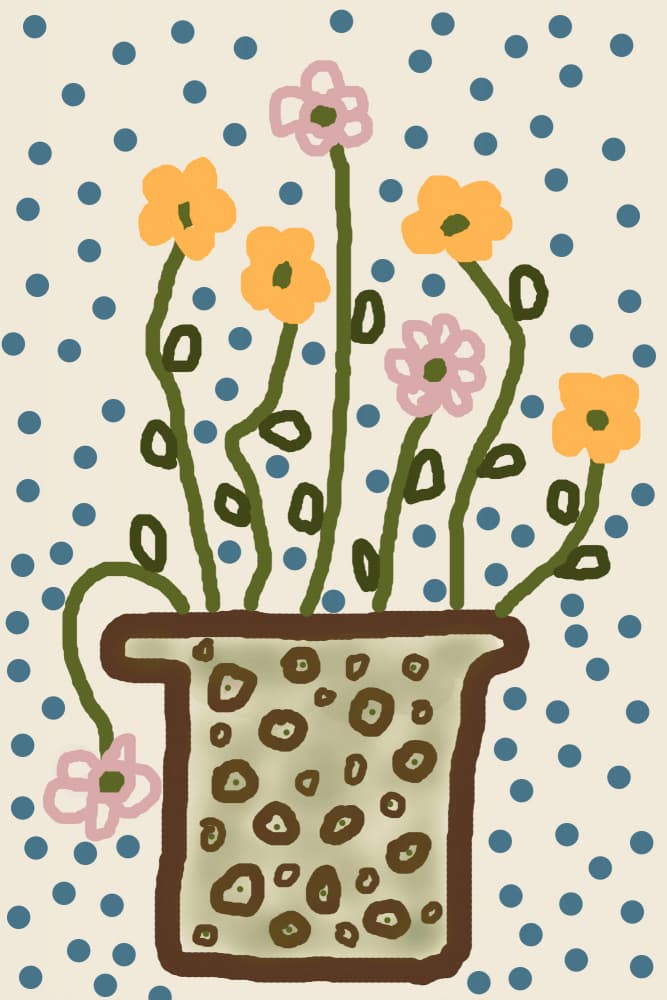 Whimsical Potted Flowers by Christina Sillen — canvas wall art