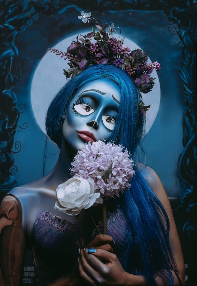 Ethereal Blue Moon Woman by amir behzadi — canvas wall art