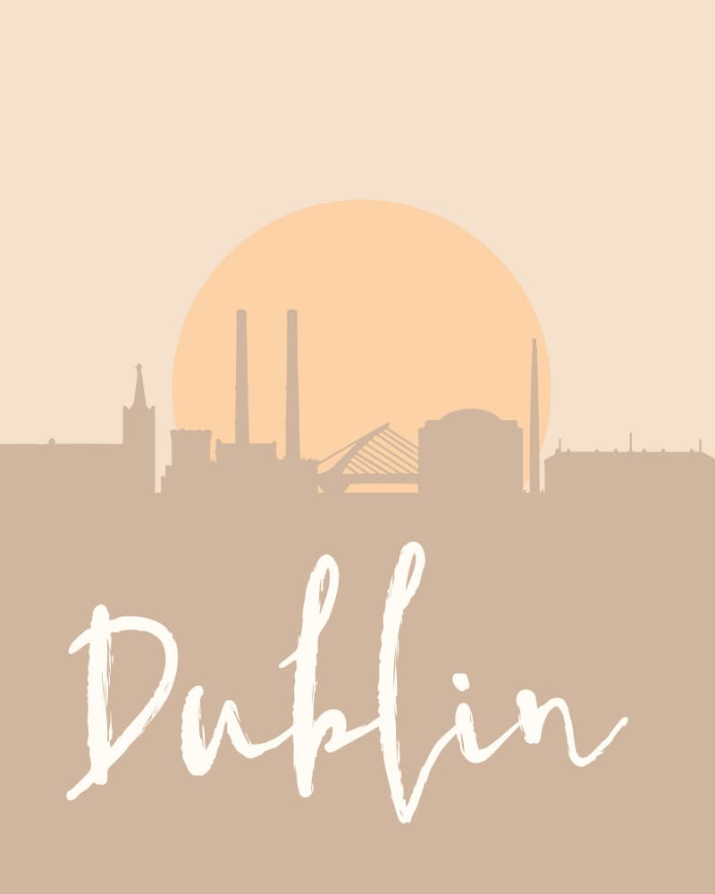 Dublin City Silhouette by Emiliano Deificus — canvas wall art