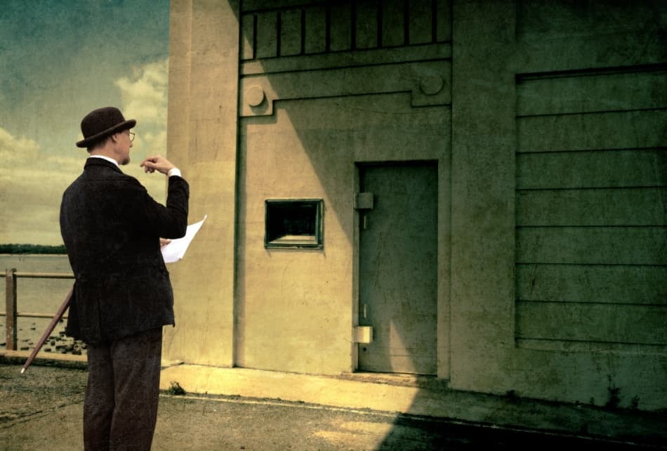 Thoughtful Man Architecture by Mel Brackstone — canvas wall art