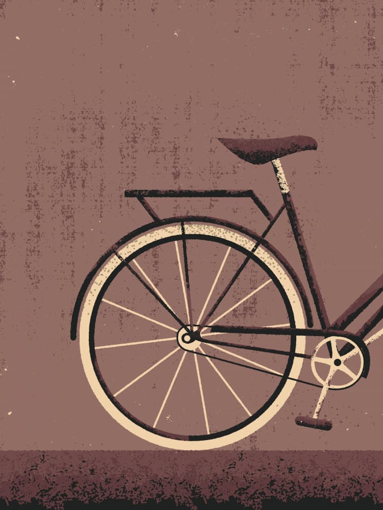 Retro Brown Bicycle by The Creating Mind — canvas wall art