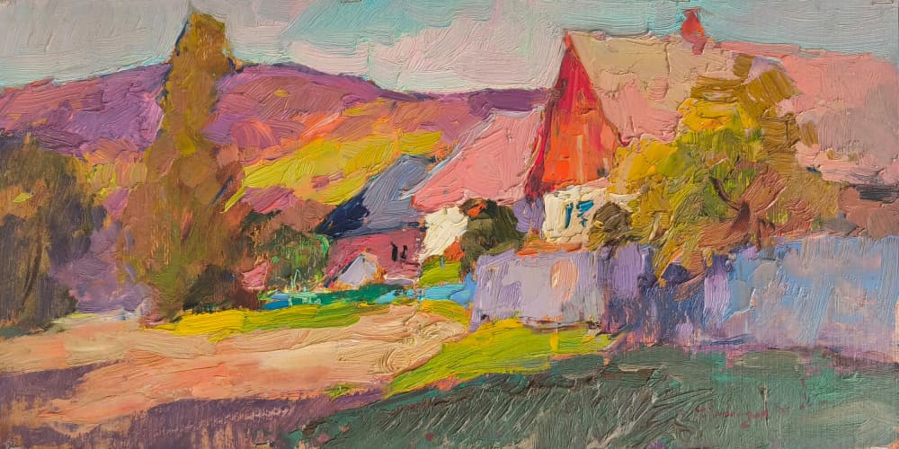 Vibrant Village Landscape by Alexander Shandor — canvas wall art