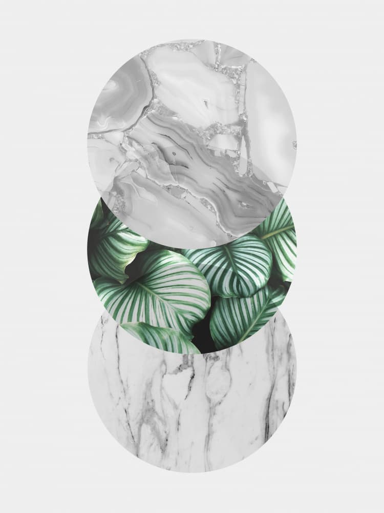Stacked Marble Leaves by Vitor Costa — canvas wall art
