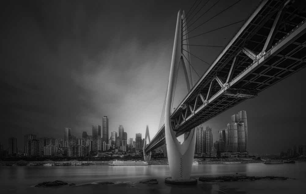 Sleek City Bridge by Alvin Wang — canvas wall art