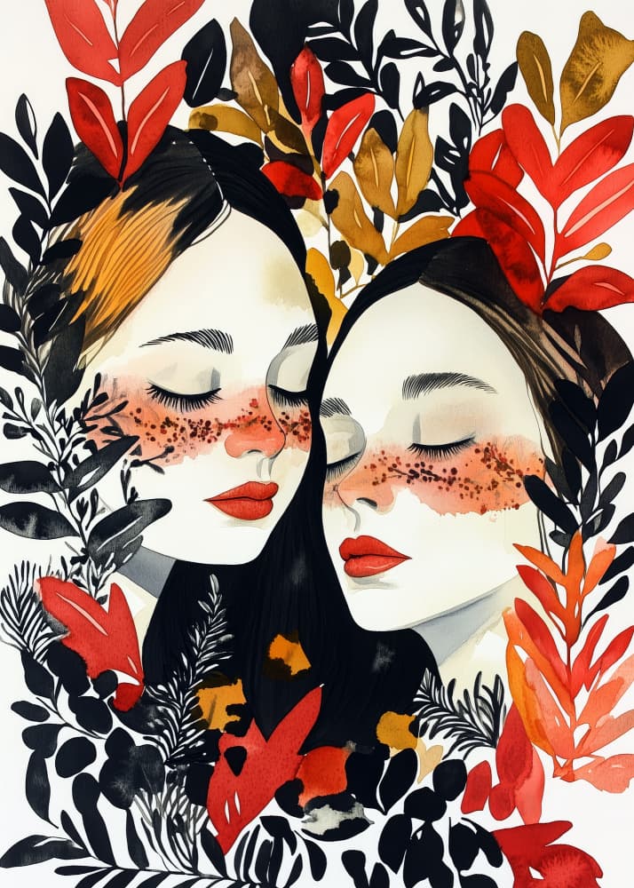 Autumn Leaf Embrace by Justyna Jaszke — canvas wall art