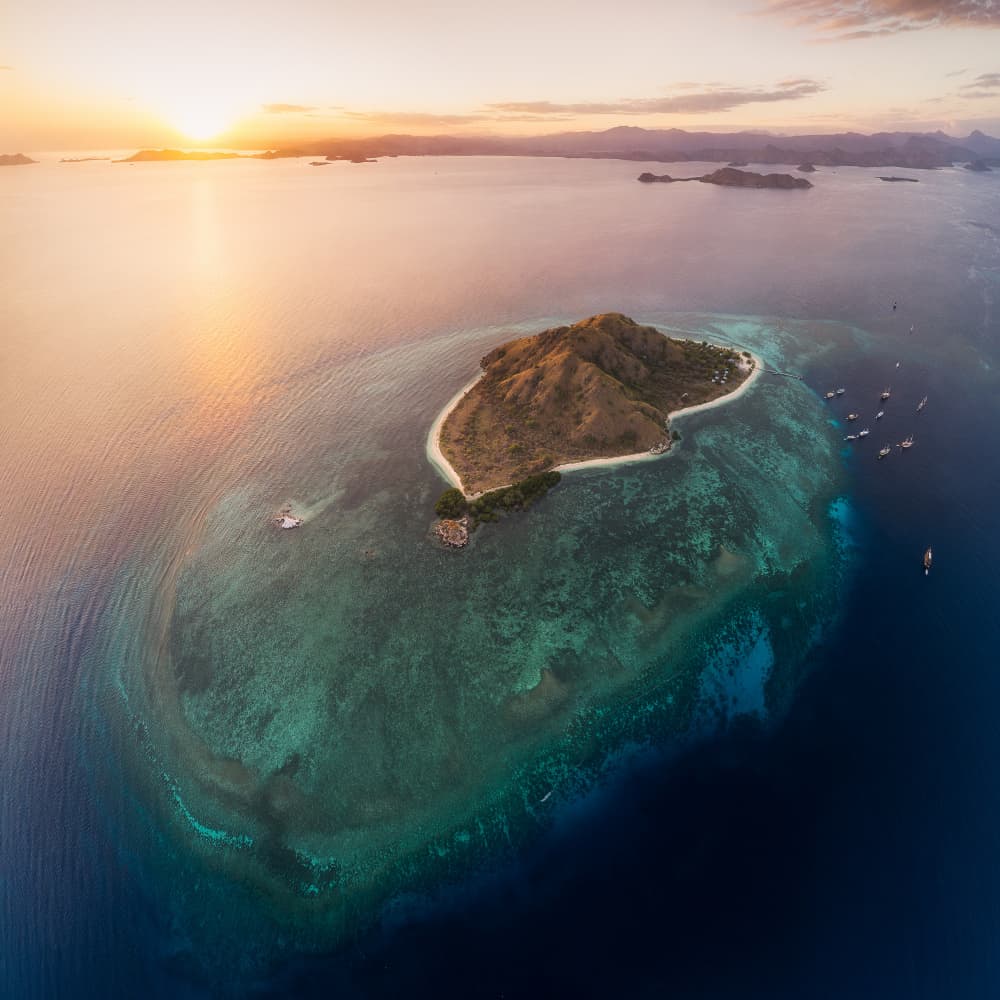 Tropical Island Sunset by Dmitry Razr — canvas wall art