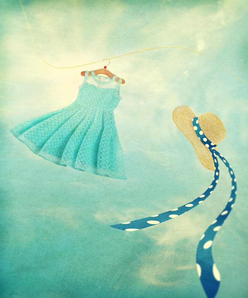 Floating Summer Dress Hat by Svetlana Melik-Nubarova — canvas wall art