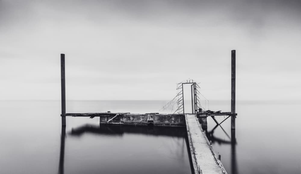 Abandoned Pier Solitude by Fred Louwen — canvas wall art