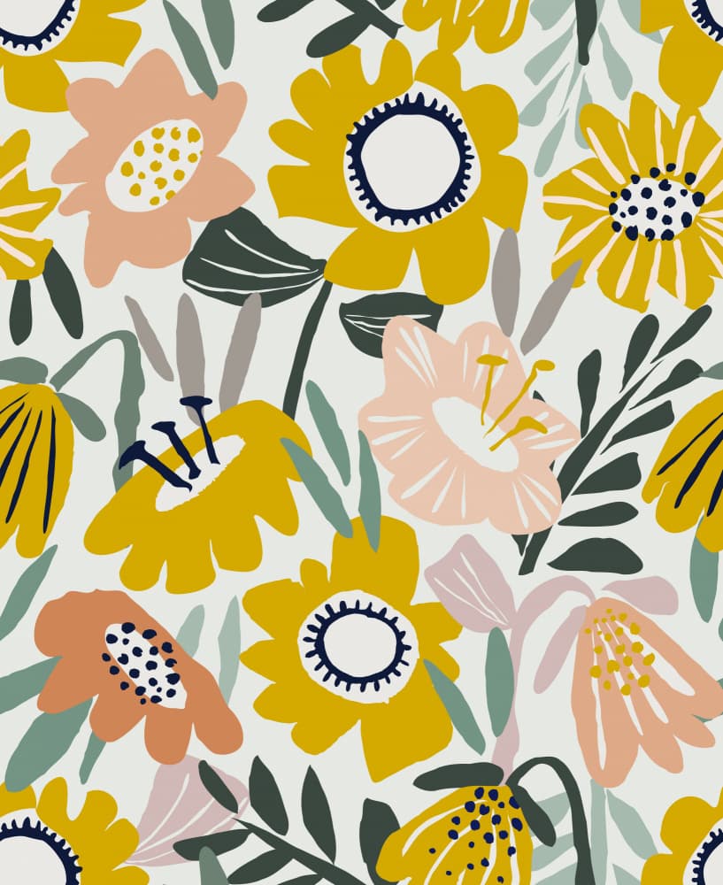 Colorful Abstract Flowers by Annick — canvas wall art