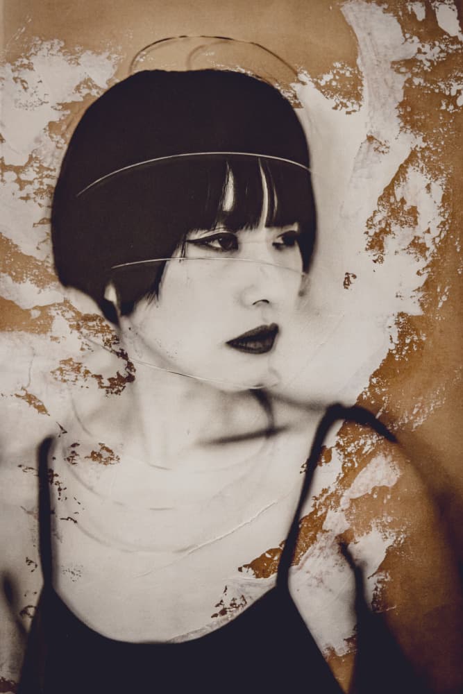 Mysterious Fashion Portrait by Kurosaki Sangan — canvas wall art