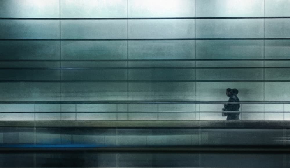 Solitary Figure Modern Space by Bruno Flour — canvas wall art