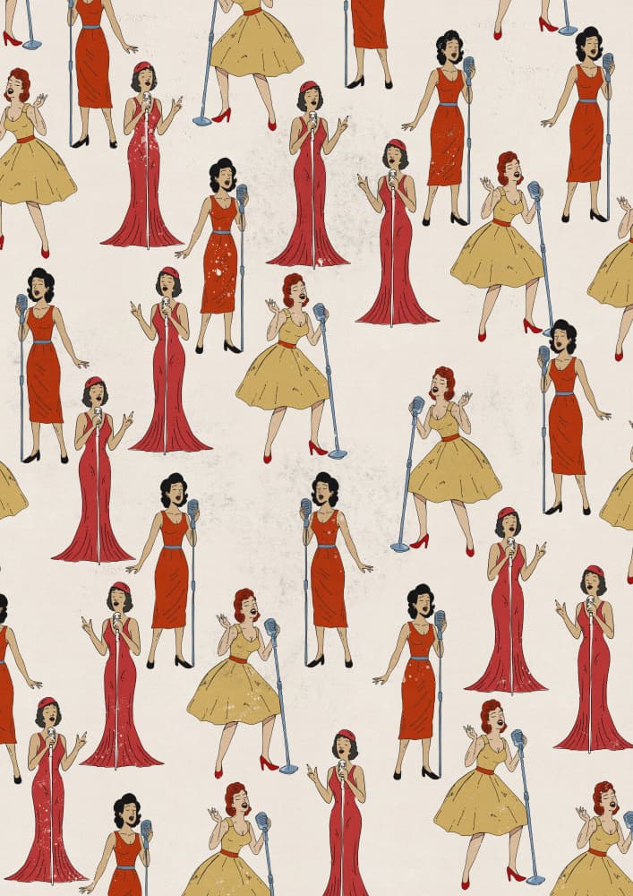 Retro Jazz Singers by Nicholas — canvas wall art