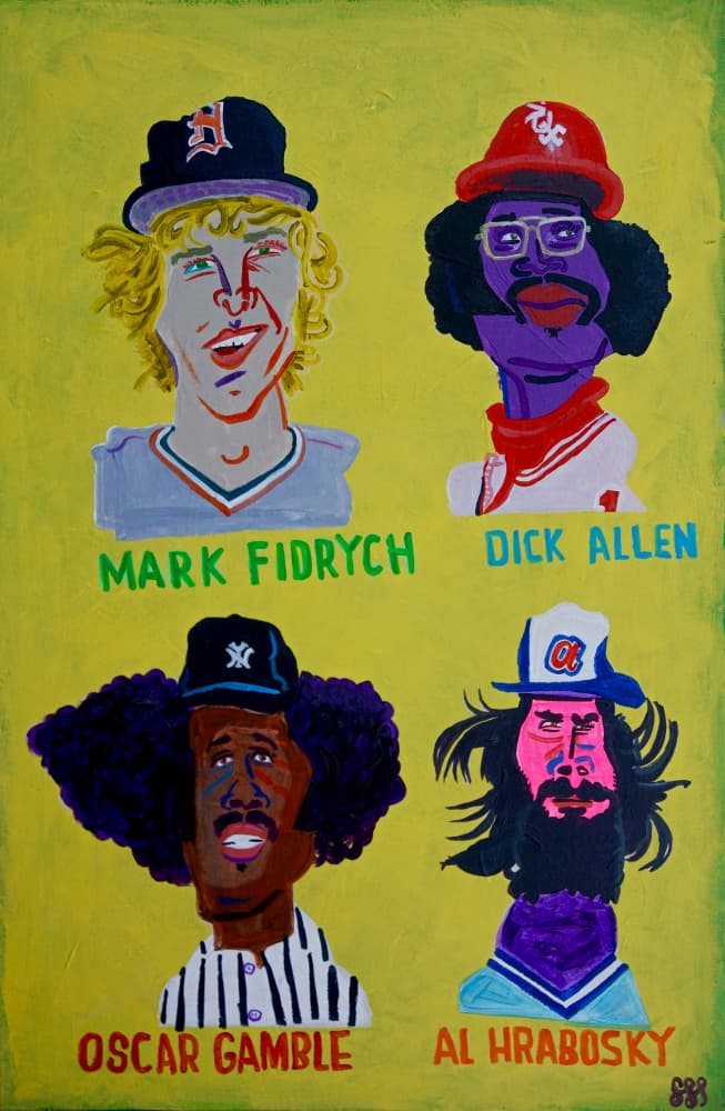 Baseball Hair 70s by Steve Spencer — canvas wall art