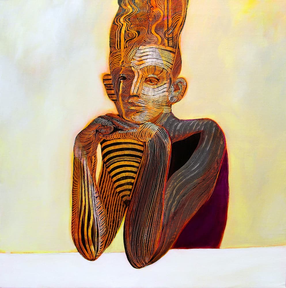 Stylized Thinking Man by Victor Tkachenko — canvas wall art