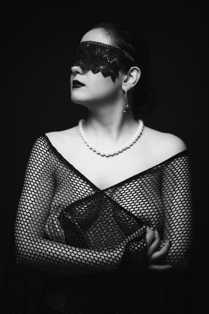 Elegant Lace Blindfold by Glamour Studio — canvas wall art