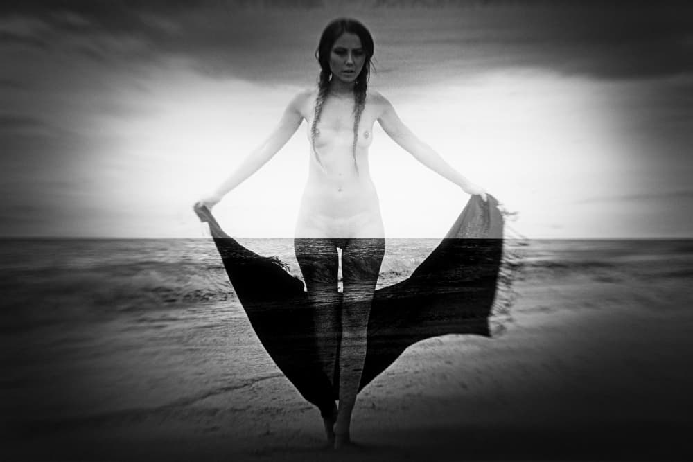 Ethereal Beach Woman by Bogdan Bouşcă — canvas wall art