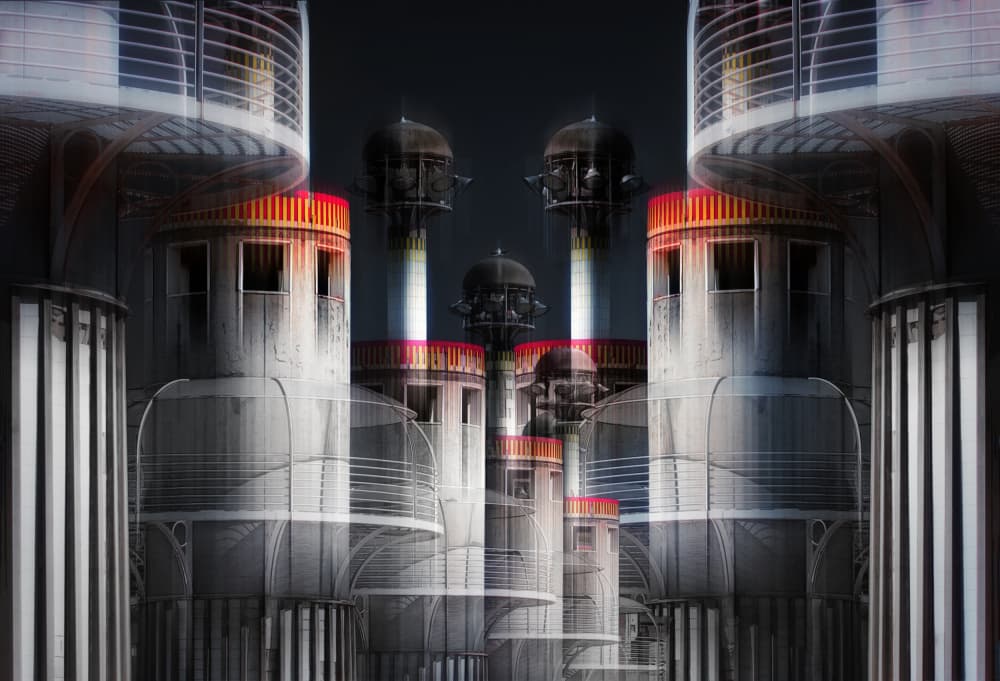 Surreal Architectural Vision by Hans-Wolfgang Hawerkamp — canvas wall art