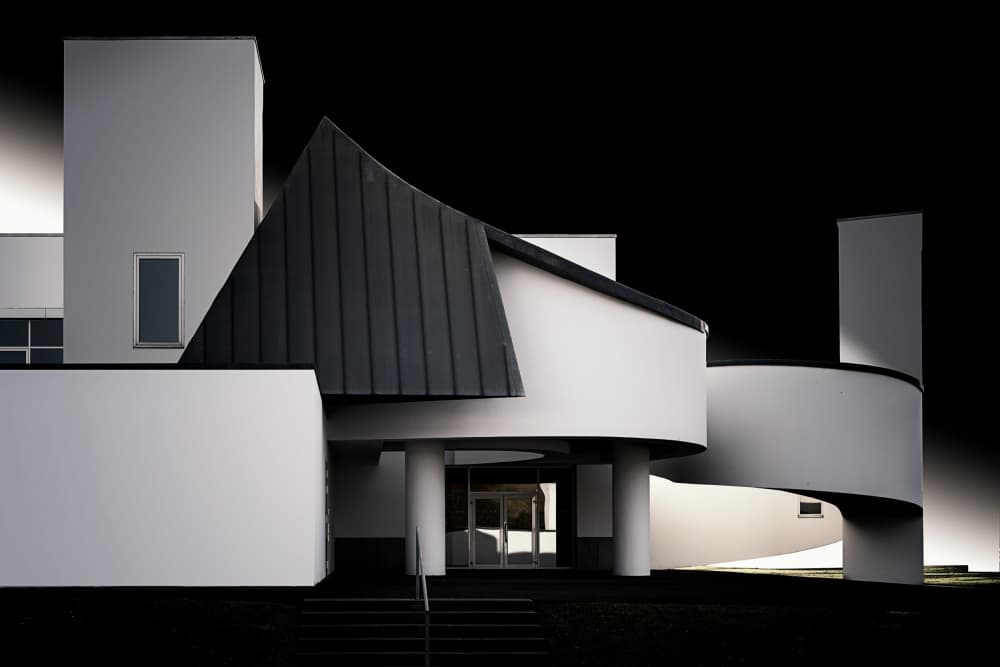 Sleek White Architecture by Roland Weber — canvas wall art