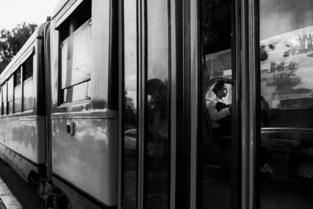 Classic Train Reflections by Michael — canvas wall art