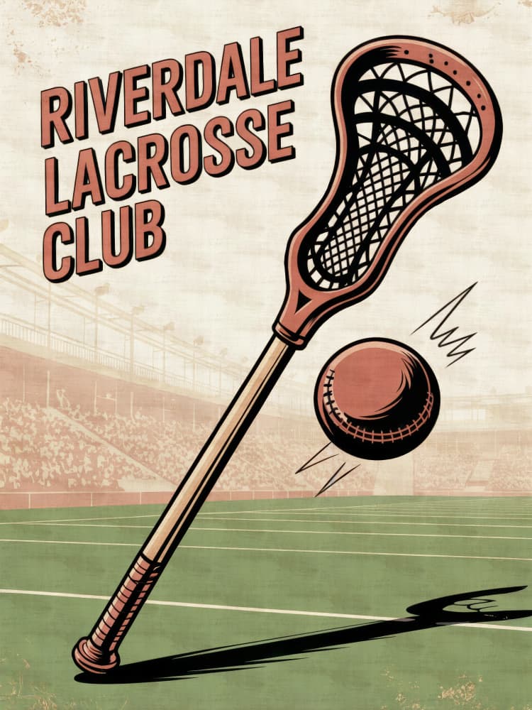 Retro Lacrosse Club by Andreas Magnusson — canvas wall art