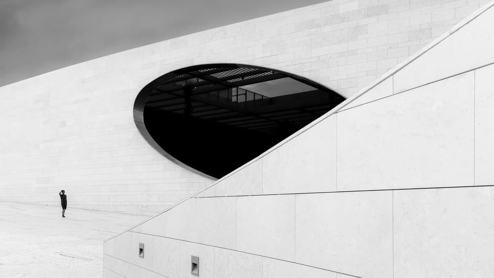 Lone Figure Modern Architecture by João Castro — canvas wall art