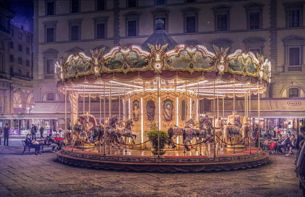 Dreamy City Carousel by Christian MARCEL — canvas wall art