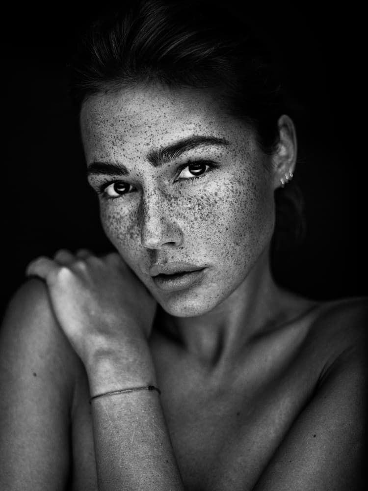 Intense Freckled Gaze by Martin Krystynek MQEP — canvas wall art