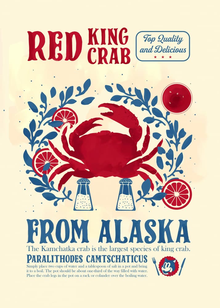 Alaskan Red King Crab by Dion Gem — canvas wall art
