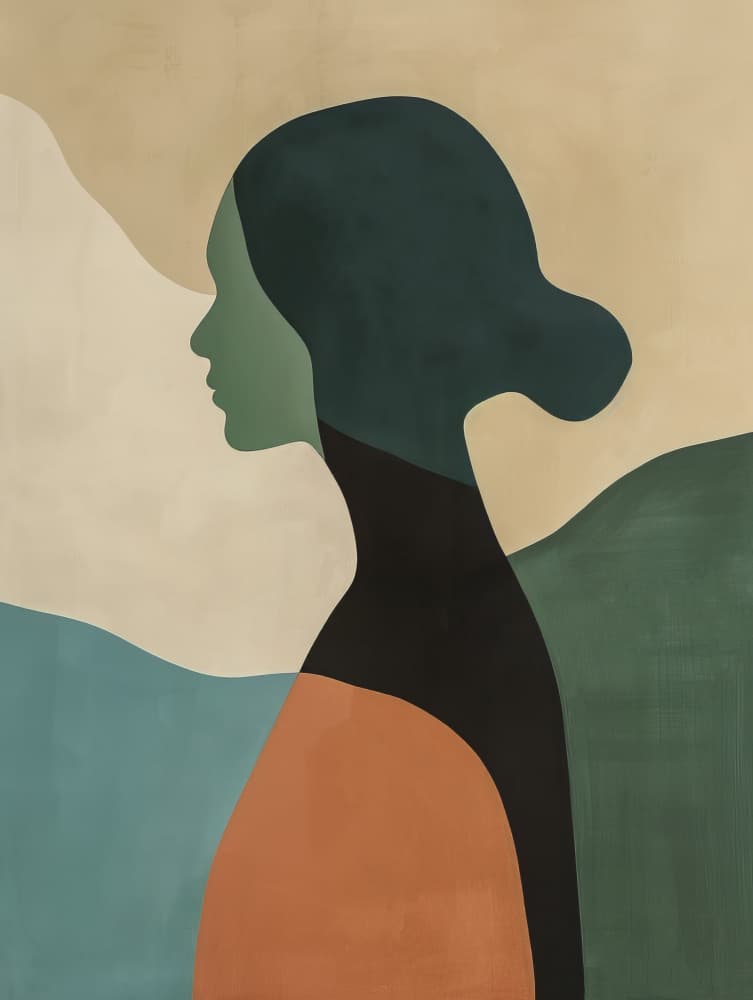 Abstract Woman Profile by Bilge Paksoylu — canvas wall art