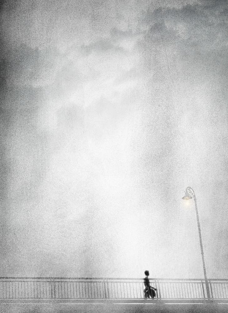 Lone Figure Bright Sky by Ina Tänzer — canvas wall art