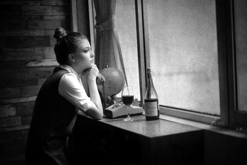Pensive Woman By Window by Djayent Abdillah — canvas wall art