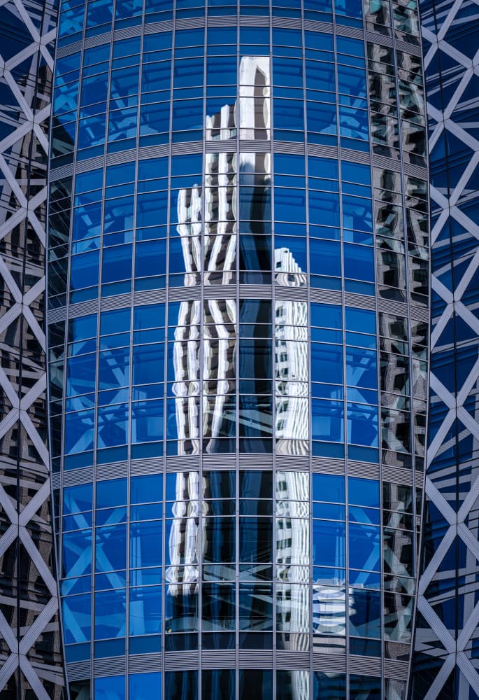 Blue Glass Skyscraper by YASUTOSHI HONJO — canvas wall art