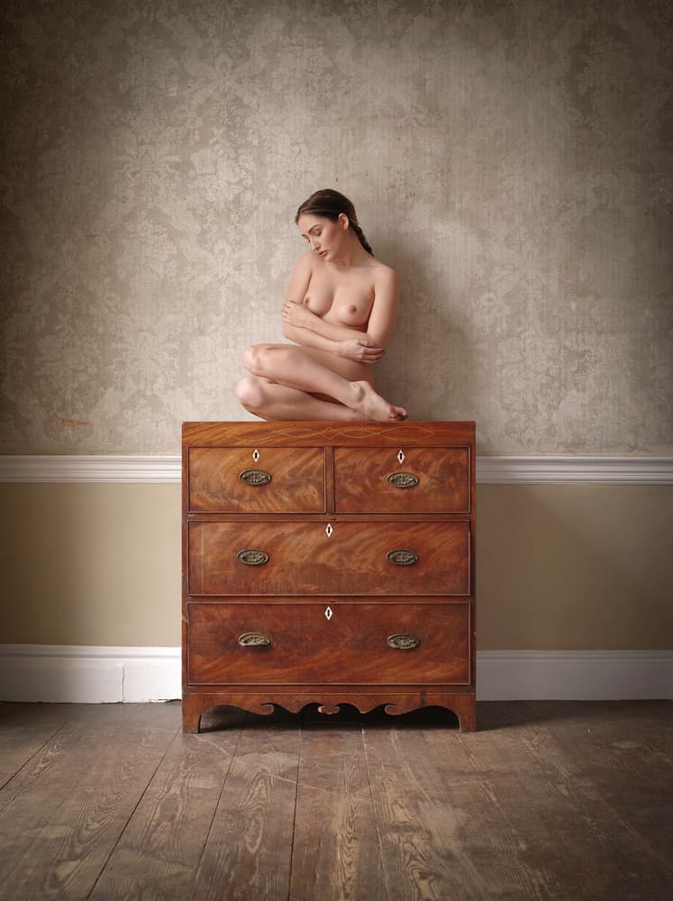 Nude On Antique Dresser by Catchlight Studio — canvas wall art