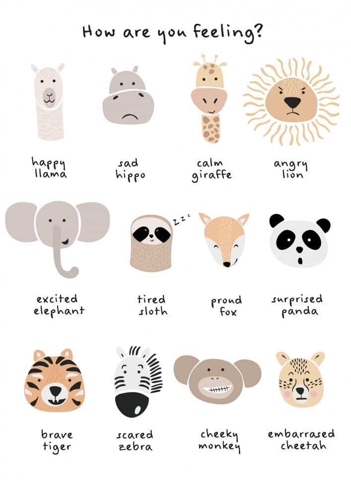 Cute Animal Feelings by Sarah Manovski — canvas wall art