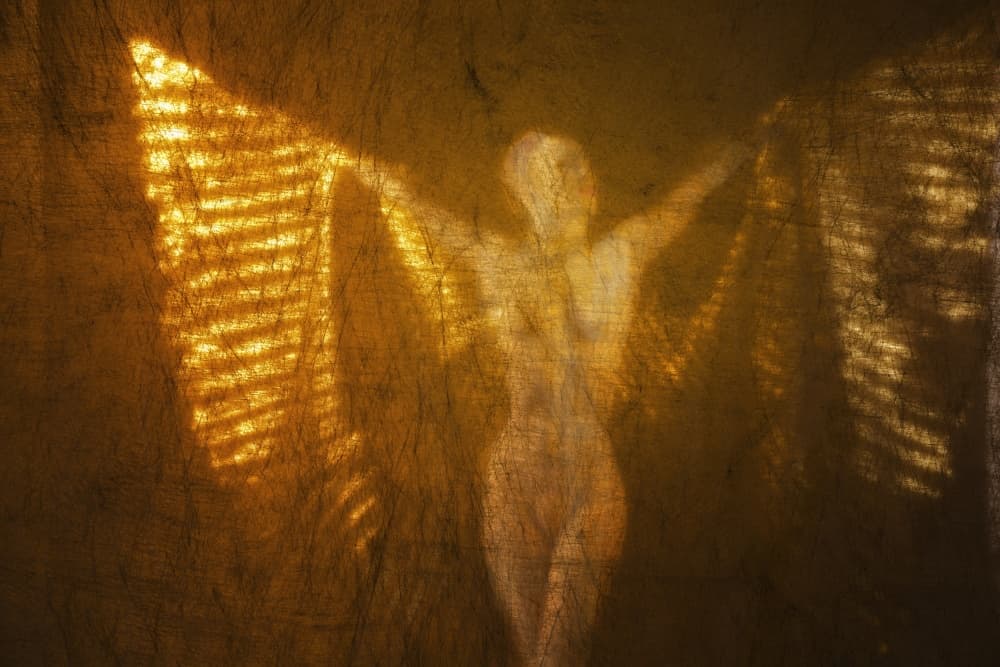Golden Ethereal Woman by Scott Michaels — canvas wall art