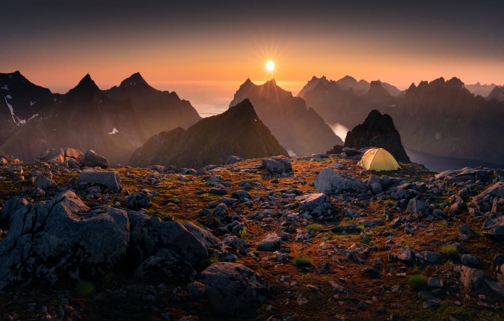 Remote Mountain Camping by Karol Nienartowicz — canvas wall art