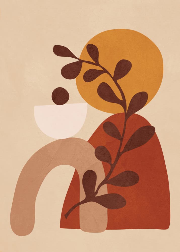 Boho Desert Plant Shapes by Flow Line — canvas wall art