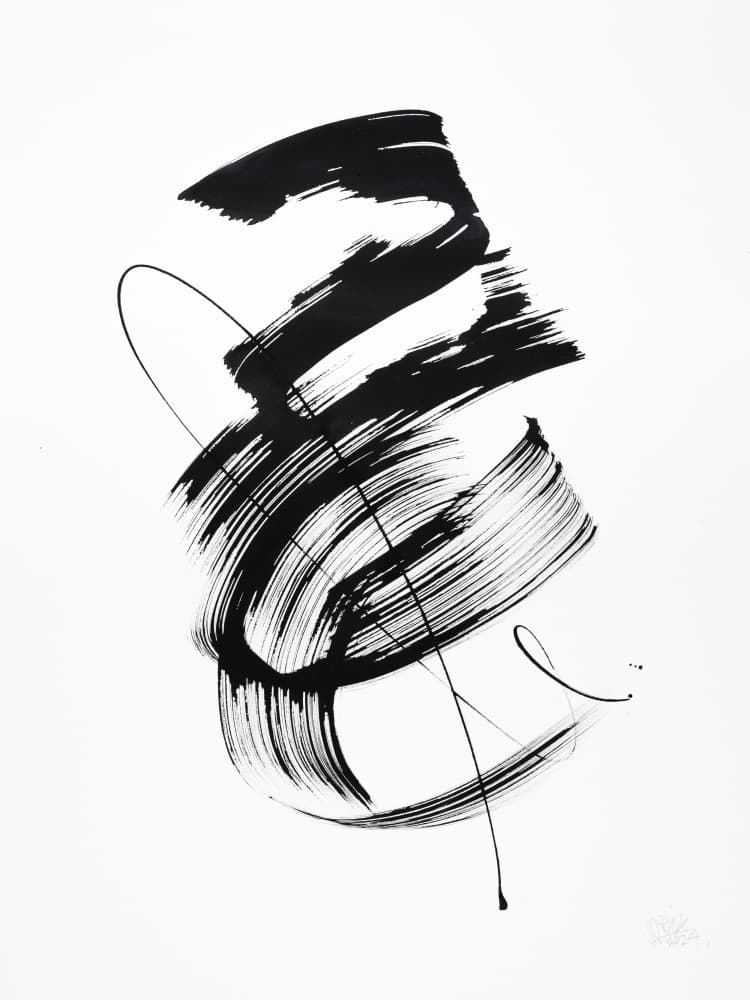 Dynamic Ink Strokes by Mette Rix — canvas wall art